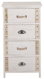 Cassapanca con elementi dispari in legno massello MDF in legno chiaro 4 cassetti eclettica camera da letto Boho Beliani