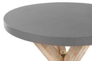 Tavolo da Pranzo da Giardino con Piano in Cemento in Legno di Acacia ø 90 cm Beliani