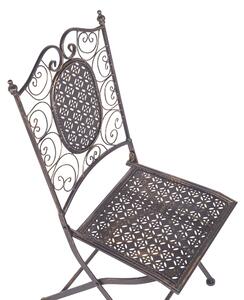 Set da Giardino Bistro Pieghevole 70 x 70 cm in Metallo color Nero stile retrò 2 sedie un tavolo Beliani