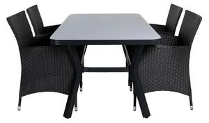 Tavolo e sedie set Dallas 3594Metallo, Bianco plastica