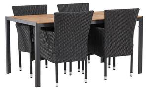 Tavolo e sedie set Dallas 3613Bianco plastica, Metallo