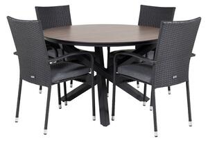 Tavolo e sedie set Dallas 3688Metallo, Bianco plastica