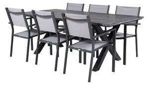 Tavolo e sedie set Dallas 3641Legno, Tessile, Metallo