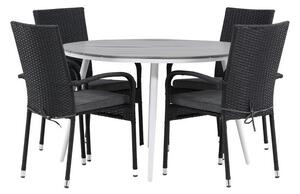 Tavolo e sedie set Dallas 3730Bianco plastica, Metallo