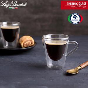 Bormioli Luigi Thermic Glass Duos Espresso Caffe Set 2 Tazze 12 cl In Vetro Termico