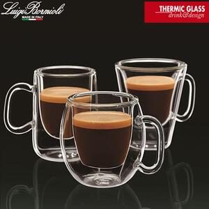Bormioli Luigi Thermic Glass Set 2 Tazzine Caffe Monorigine Brasile 7,5 cl In Vetro Termico