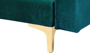Divano letto ad angolo in tessuto trapuntato in velluto verde acqua moderno a forma di U componibile a 5 posti con chaise longue Beliani