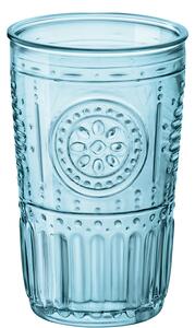 Bormioli Rocco Romantic Light Blue Bicchiere Cooler 47,5 Set 4 Pz in Vetro Decorato