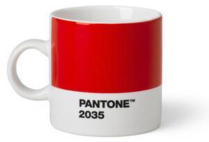 <p>Una splendida tazzina per caffè espresso in porcellana bianca di altissima qualità ed una fascia rosso Pantone 2035</p>