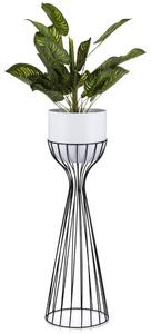Vaso da fiori in metallo LOFT 68x20 cm nero/bianco