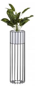 Vaso da fiori in metallo LOFT 70x20 cm nero/bianco