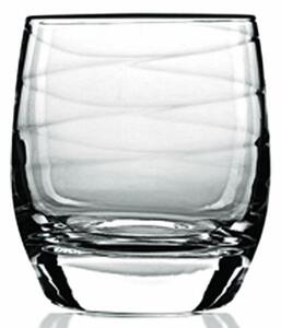 Una raffinate curvature disegna questo bicchiere dalla linea classica e delicata in vetro cristallino di elevata brillantezza e trasparenza, adatto in tavola per servire whisky oppure acqua