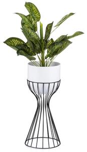 Vaso da fiori in metallo LOFT 46x20 cm nero/bianco