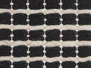 Set di 2 cuscini decorativi in cotone bianco e nero 45 x 45 cm federa motivo a quadri con imbottitura in poliestere Beliani