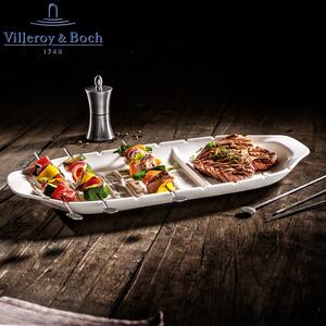 Villeroy & Boch BBQ Passion Piatto Servire Spiedini XL 52x22 Cm Porcellana