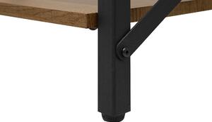 Tavolino da caffè in legno scuro con ripiano portaoggetti 100 x 55 cm Soggiorno industriale moderno Beliani