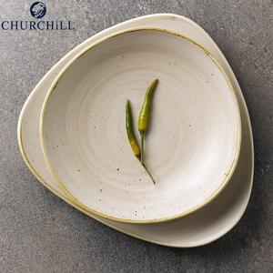 Churchill Stonecast Nutmeg Cream Piatto Triangolare Cm 31,1 Porcellana Vetrificata Crema