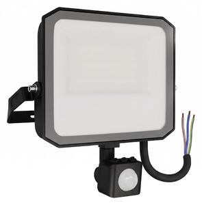 Faro LED 50W IP65 Nero con Sensore di Movimento e OSRAM chip LED Colore Bianco Caldo 3.000K