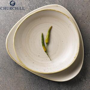 Churchill Stonecast Nutmeg Cream Piatto Triangolare Cm 19,2 Porcellana Vetrificata Crema