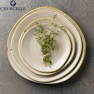Churchill Stonecast Nutmeg Cream Piatto Piano Cm 26 in Porcellana Vetrificata Crema