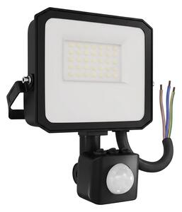 Faro LED 20W IP65 Nero con Sensore di Movimento e OSRAM chip LED Colore Bianco Caldo 3.000K