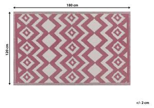 Tappeto da zona rosa in materiale sintetico 120 x 180 cm per interni ed esterni motivo geometrico a zigzag moderno balcone patio Beliani
