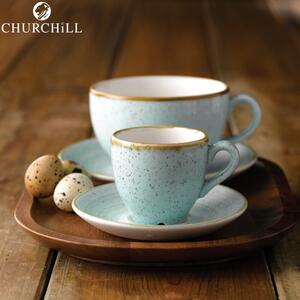Churchill Stonecast Duck Egg Blue Piattino Per Tazza Caffè 10 cl Porcellana Vetrificata Blu