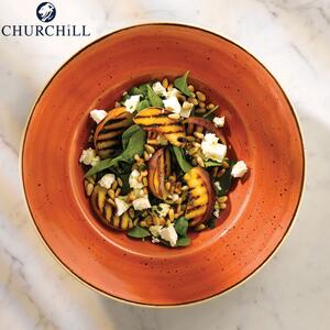 Churchill Stonecast Spiced Orange Piatto Pasta Con Falda Cm 24 Porcellana Vetrificata Arancio