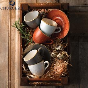 Churchill Stonecast Spiced Orange Piattino Per Tazza Caffè 10 cl Porcellana Vetrificata Arancio