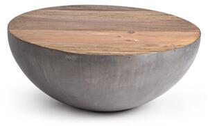 Tavolino da salotto rotondo grigio/di colore naturale in metallo ø 90 cm Lancaster – Bizzotto