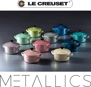 Le Creuset Mini Cocotte Casseruola Rotonda In Metallics Gres Cm 10 Crema