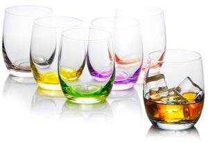 Porta un po' di colore sulla tua tavola con i bicchieri in cristallo colorato Bohemia Rainbow, resistenti e lavabili in lavastoviglie. Set da 6 bicchieri da 300ml multicolore