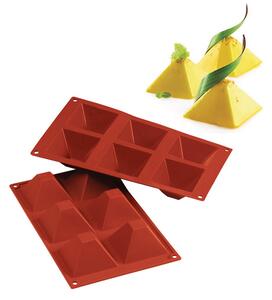 Formina per dolci antiaderente 100% alimentare utilissime per realizzare 6 piramidi monoporzioni 71x71 mm 90 ml. Igienica, flessibile, resistente al caldo e al freddo. Lavabile in lavastoviglie. Made in Italy