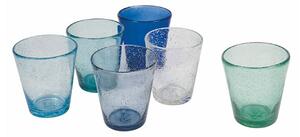 <p>Cancun Set 6 bicchieri acqua in pasta di vetro soffiato colorato 330 ml, rievoca attraverso la forma capiente e la forza del materiale le atmosfere latine.</p>