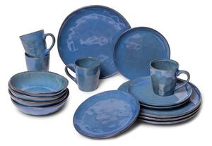 Set da pranzo in gres blu scuro 16 pezzi Glosia - Bonami Selection