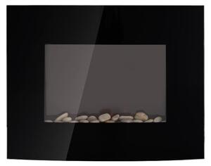 Camino elettrico - Fiamma LED a 7 colori, 1800 W | Colore: Nero | Dimensioni: 65x11,4x52 cm