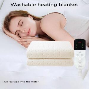 Coperta elettrica, design impermeabile, sistema di sicurezza integrato, colore beige, 160x130 cm