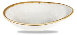 Stonecast è una collezione di porcellane rustiche decorate a mano. Coppa ovale in porcellana bianca puntillata resistente a urti e graffi