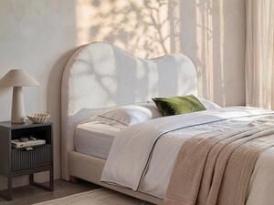 Testata letto 180 cm - Tessuto bouclette Bianco - VORIOTA