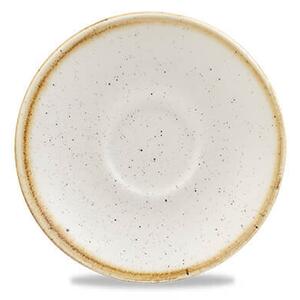 Stonecast è una collezione di porcellane rustiche decorate a mano. Piattino per tazza caffè in porcellana bianca puntillata resistente a urti e graffi