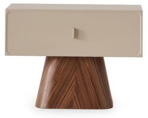 Tavolino da notte moderno, beige, design comodino con vano portaoggetti
