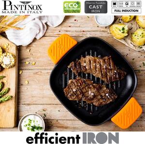 Pintinox Efficient Iron Piastra Quadrata Con Grill 24x24cm Ghisa