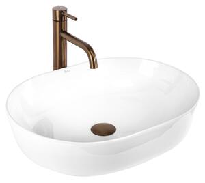 Lavabo da appoggio in ceramica CLEO 50 White-REA
