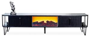 Supporto TV moderno, nero. Mobile TV, arredamento per la televisione, stile minimalista, ideale per il soggiorno, nuovo
