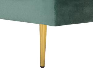 Chaise longue Verde Menta Velluto Imbottito Orientamento versione destra Gambe In Metallo Rafforzamento Cuscino Design Moderno Beliani