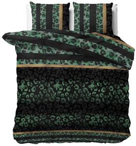 Biancheria da letto di qualità colore verde e nero 140 x 200 cm
