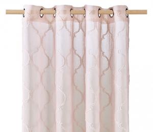 Tenda scandinava rosa ad anelli 140 x 250 cm