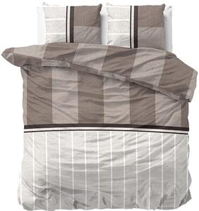 Biancheria da letto in colore bianco marrone 200 x 220