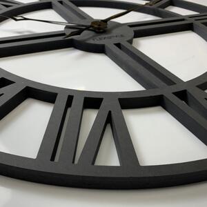 Orologio da parete in legno nero LOFT GRANDE 80cm