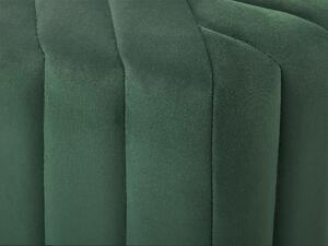 Pouf Velluto Verde 29 x 53 x 48 cm Poggiapiedi Esagonale Imbottito Glamour Beliani